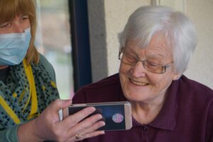 Image showing an adult daughter with her elderly mother for blog can you refuse to care for your elderly parent