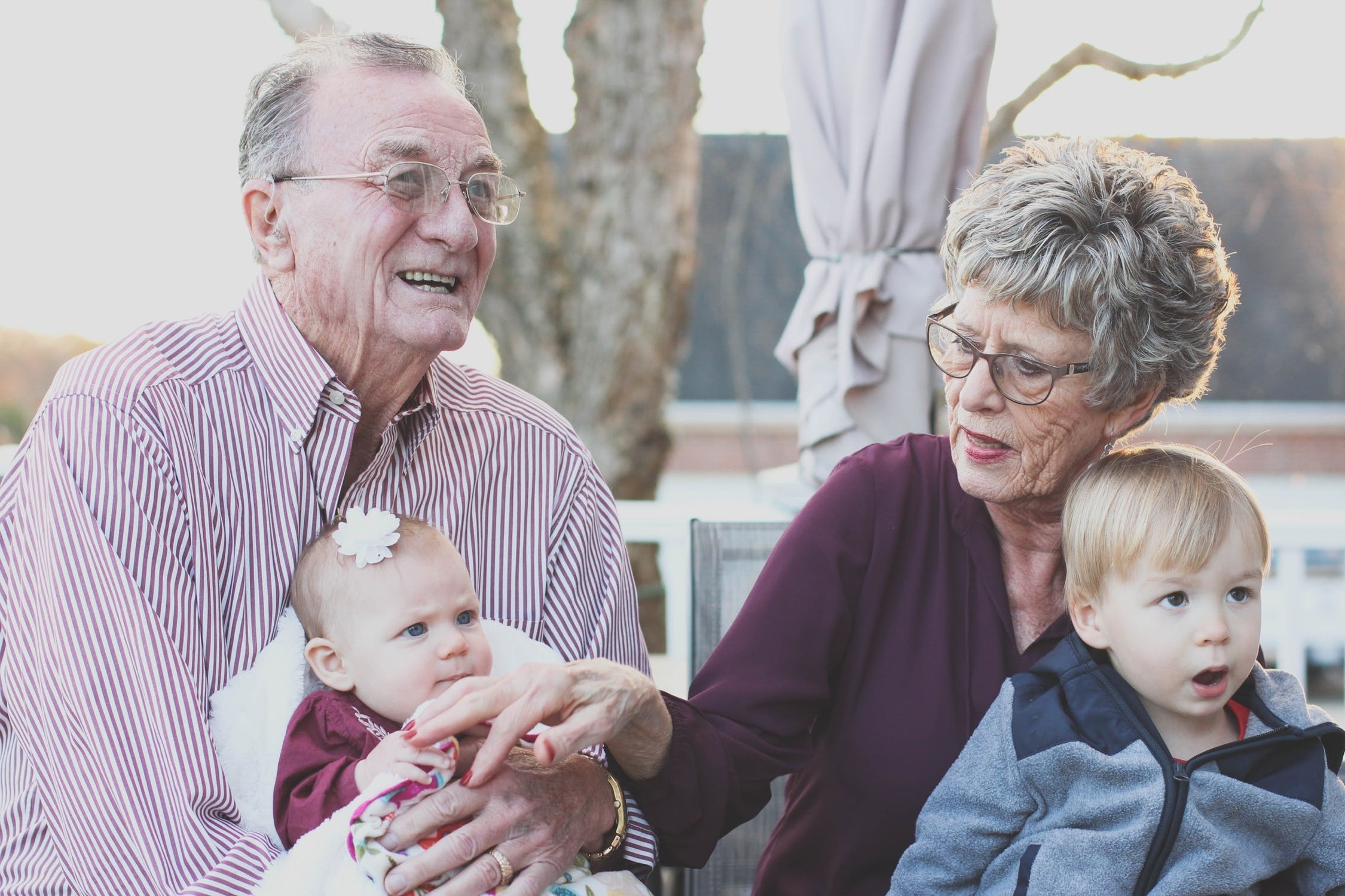seniors with their grandchildren