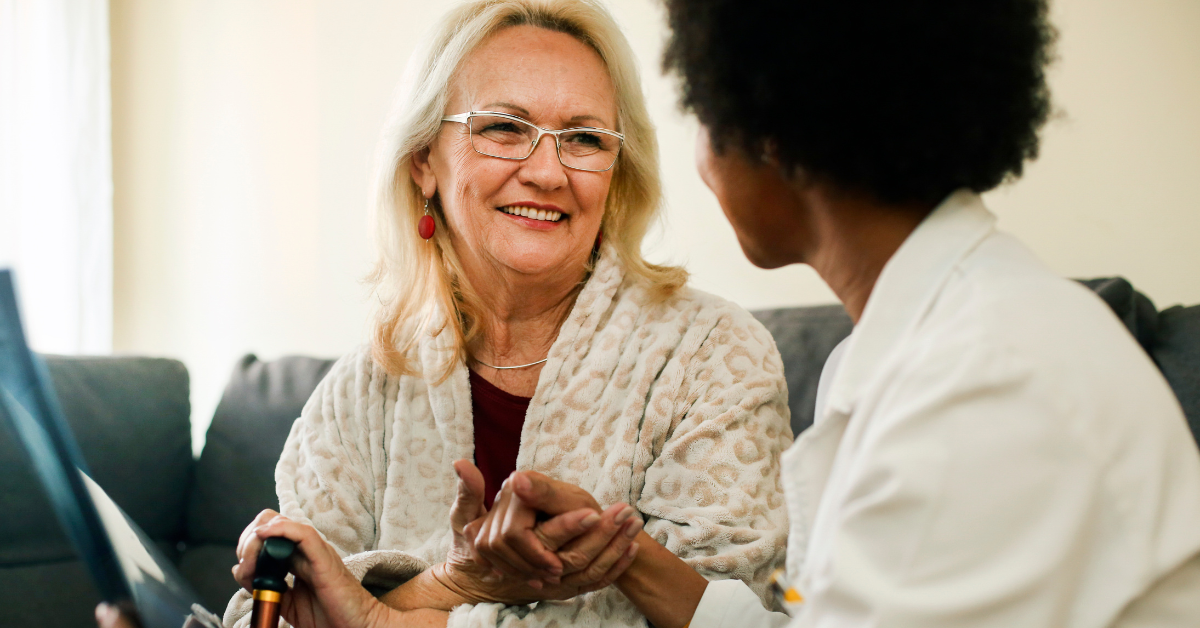 a doctor with their elderly patient