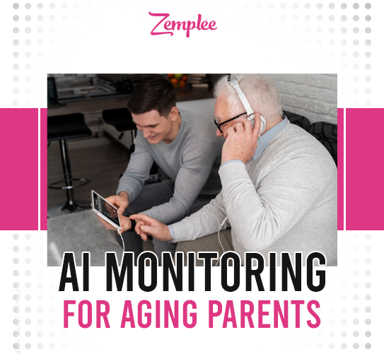 AI monitoring for aging parents: smart home system tracks safety and health remotely.